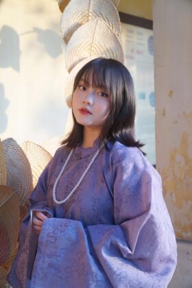 Mã thuê G16: Fullset áo Tấc vải The dệt màu Tím nhạt (unisex)