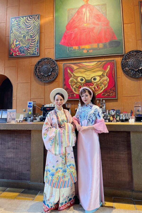 Thuê nhật bình việt phục áo tấc hà nội Vstyle nhật bình hồng pastel