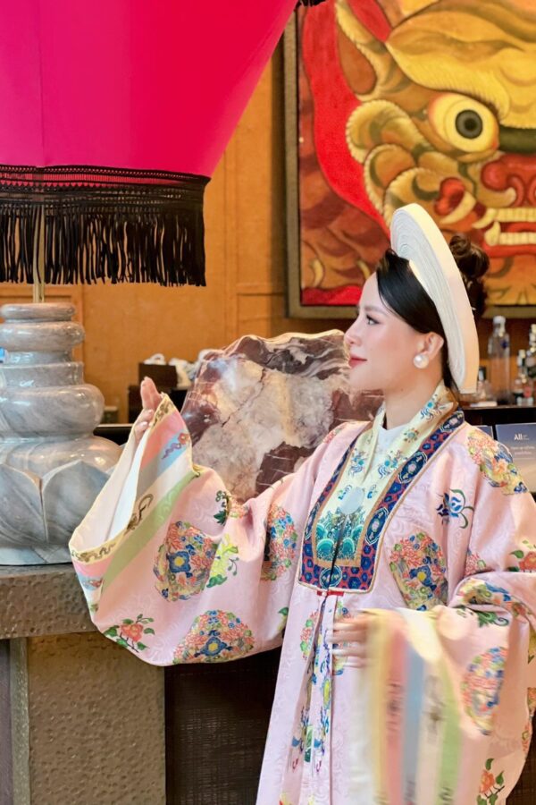 Thuê nhật bình việt phục áo tấc hà nội Vstyle nhật bình hồng pastel