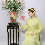 Thuê việt phục áo tấc áo ngũ thân tay chẽn màu vành chanh B62