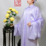Thuê việt phục áo tấc xước kim tím nhạt lót trắng A50 vstyle