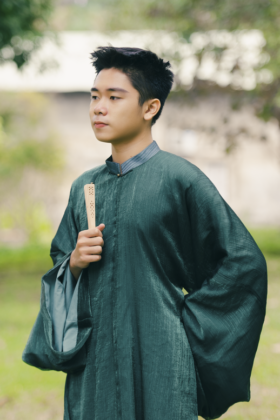 Mã thuê A54: Fullset áo Tấc tơ xước kim xanh lục bảo lót xanh lục (unisex)