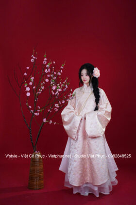 Mã thuê C60: Giao lĩnh gấm sen hồng, quây thường trắng (unisex)