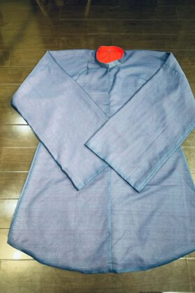 Mã thuê A198: Fullset áo Tấc sa hàn gân xanh than lót đỏ (unisex)